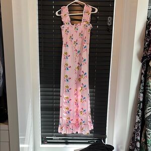 GANNI Pink Floral Maxi Skirt